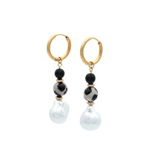 Pendientes cow perlado